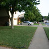 Neighborhood view of the house for rent in Watauga.  The tree you see in this picture is no longer there.